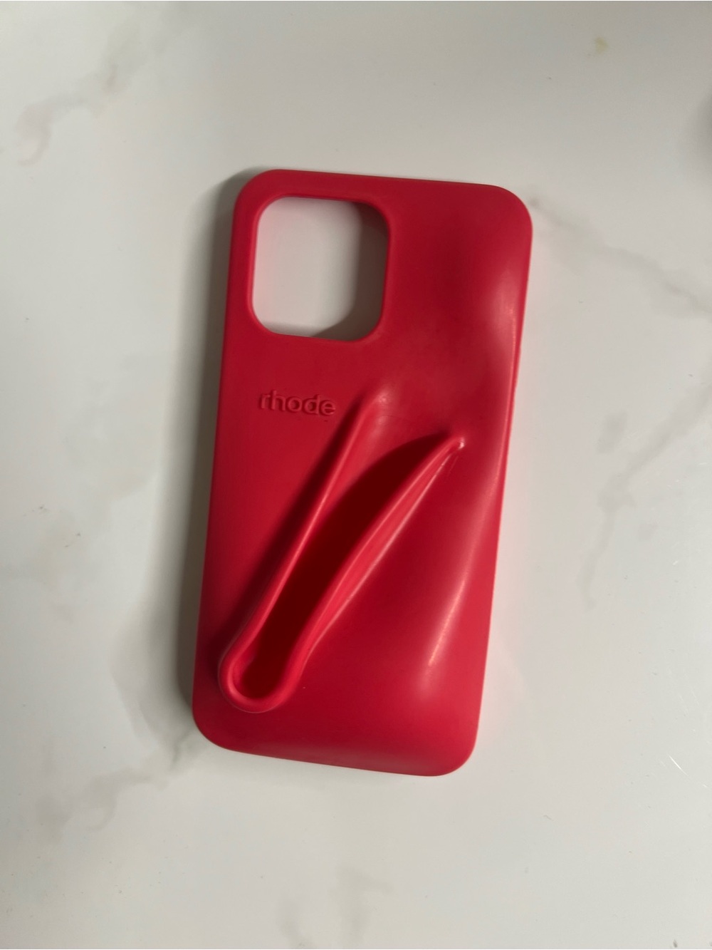 RHODE Red Silicone Phone Case with Integrated Angled Grip